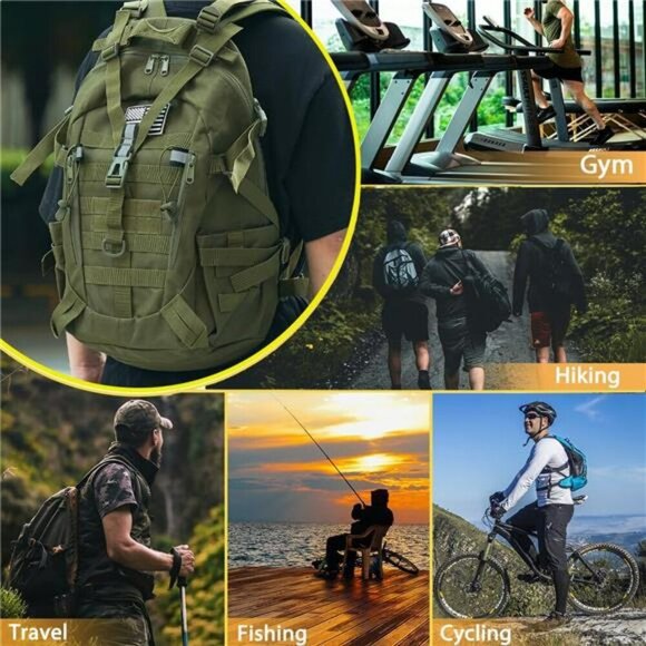 Tactical Molle Backpack Hiking Camping Travel Daypack Military Gear Bag - Picture 4 of 5